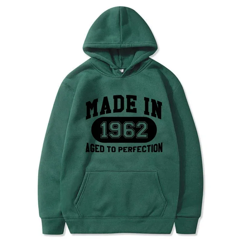 Madein 1962 Women Hoodies Mens Letter Style Streetwear Fashion Loose Hoody Fleece Pullover Men Hoodie