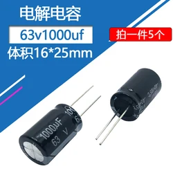 63v1000UF 16x25mm Aluminum Electrolytic Capacitors 1000uf63v 63v1000mf 1000mf63v 63wv 1000MFD 63vdc 63v 1000uf 2200uf 3300uf 63v