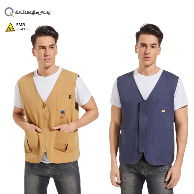 Anti-radiation metal fiber double-sided vest 5G communication base station high and low frequency radiation protective clothing