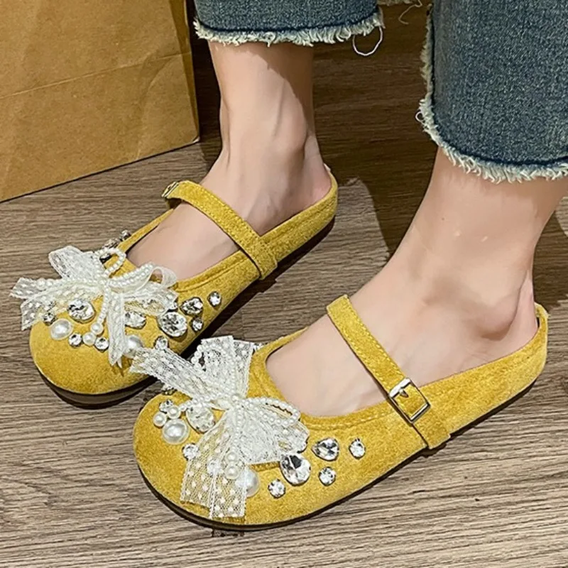 

Shoes Woman 2025 Glitter Slides Cover Toe Slippers Soft Jelly Comfort Mary Janes Crystal Sweet Shoes Woman 2025 Slippers Soft Co