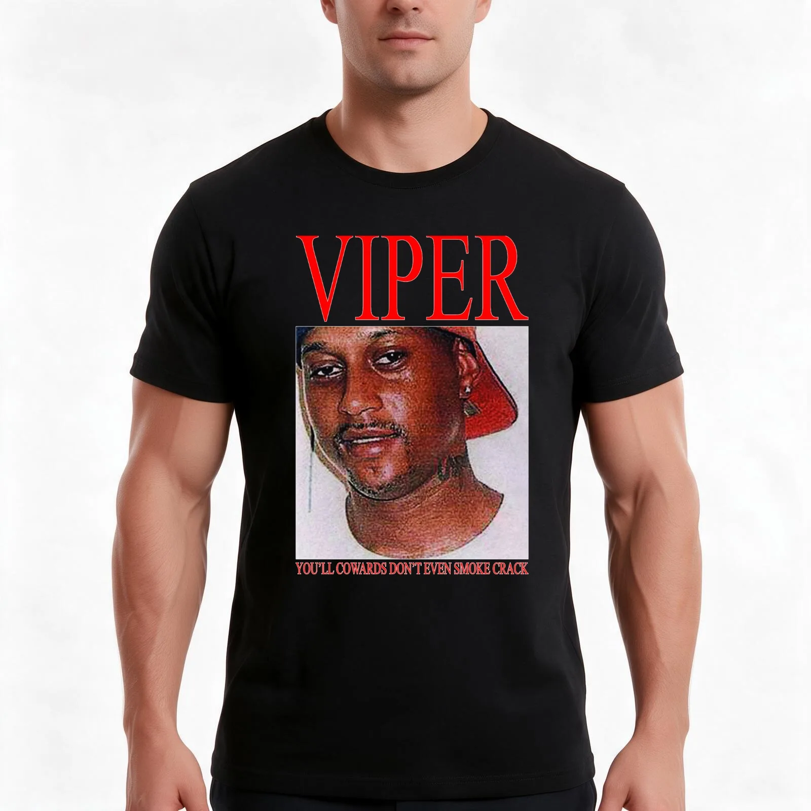 VIPER YOU'LL COWARDS DON'T EVEN SMOKE CRACK Essential T-Shirt, Summer Casual Cotton Tee, Oversized Streetwear Tops, 100% Cotton