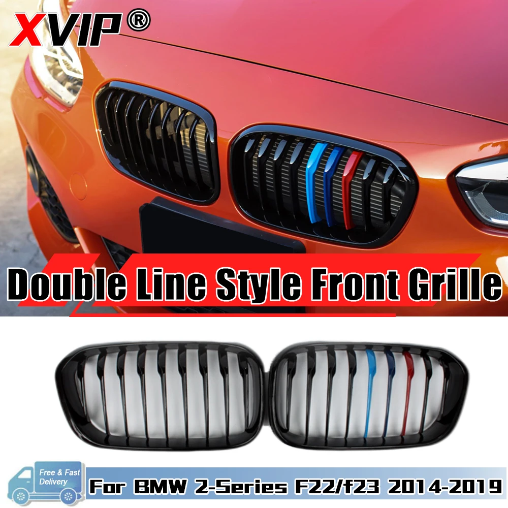 XVIP Car Kidney Replacement Front Grill For BMW F20 F21 118i 120i 125i 2015-2019 Racing Grills Gloss Black Grille Accessories