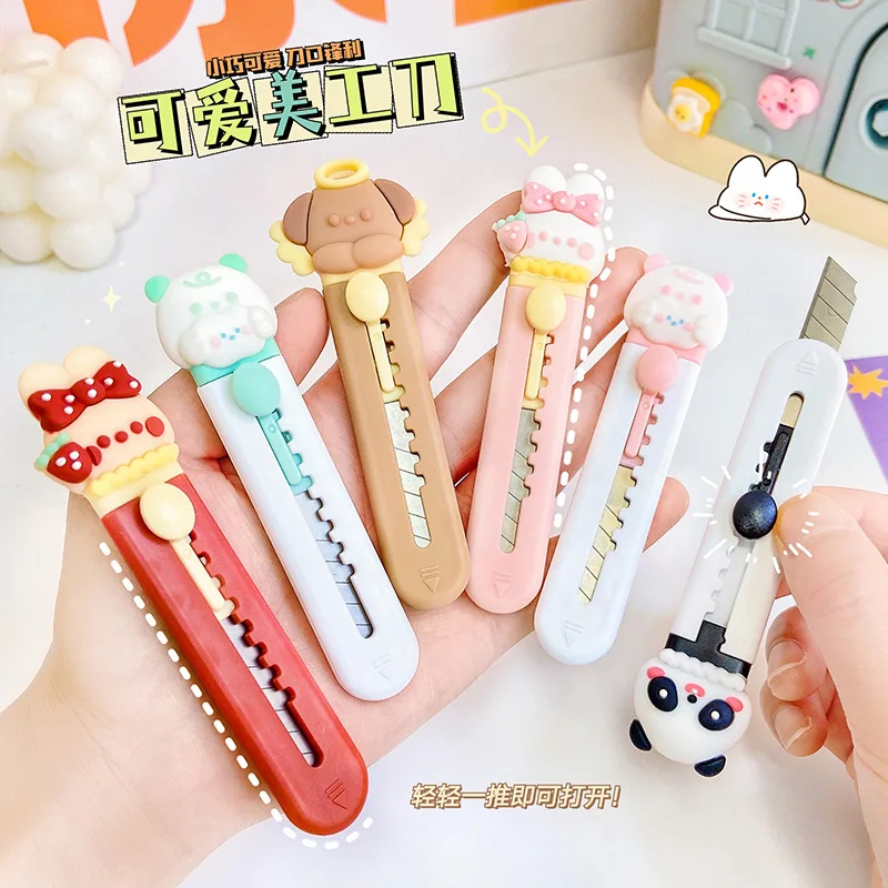 1 PCS Cute Girly Cartoon Alloy Mini Portalble Utility Knife Cutter Letter Envelope Opener Mail Knife School Office Supplies