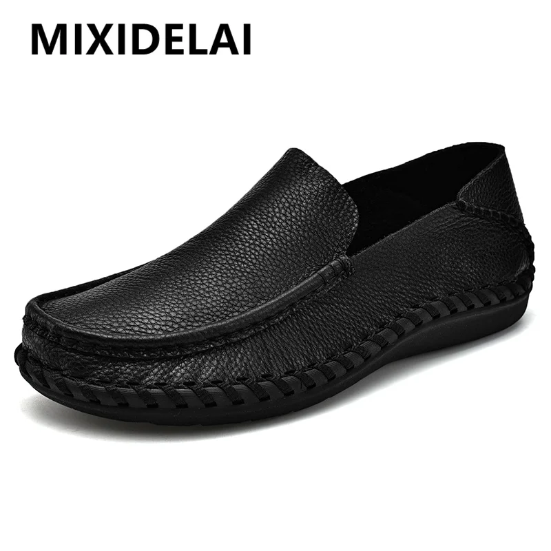 New Spring Comfortable Casual PU Leather Shoes Men Loafers Plus Size Shoes Men Flats Breathable Driving Shoes Men Moccasins