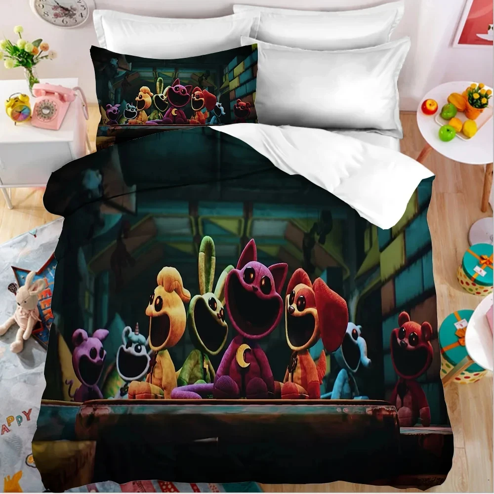 Smilings Critters Bedding Set Duvet Cover with Pillowcase Cartoon Figure Quilt Covering Bedroom Decoration 2pcs Bed Sets Gifts