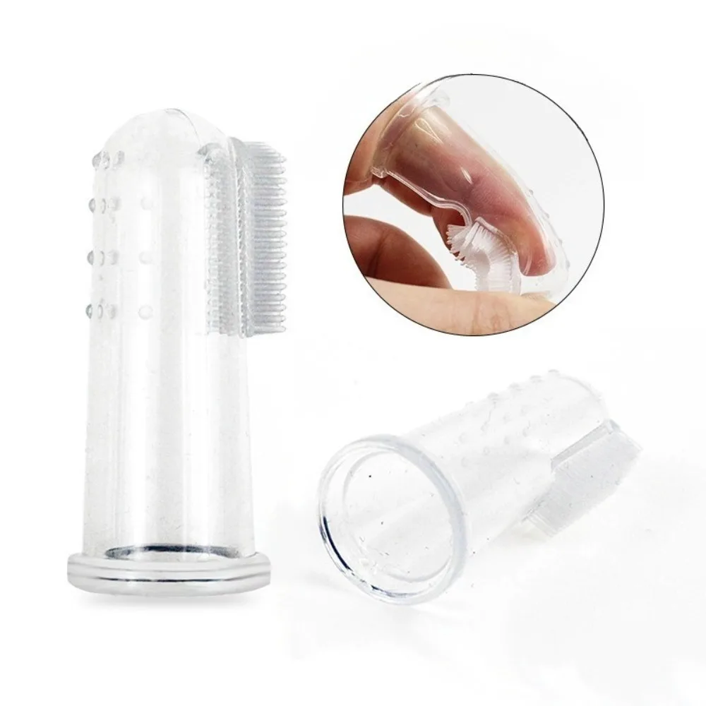 Super Soft Pet Finger Toothbrush Teddy Dog Brush Bad Breath Tartar Teeth Care Tool Dog Cat Cleaning Silicagel Pet Supplies view 3
