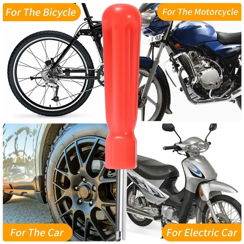 Tire Valve Core Removal Installation Kit Car Bicycle Slotted Handle Tire Valve Stem Core Remover Tire Repair Install Set Tools