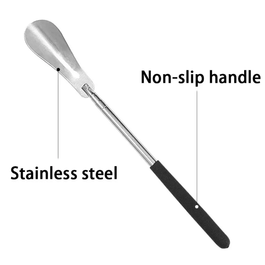 1/2 Stück ausziehbarer Schuhanzieher aus Metall, 26–65 cm langer Griff, Schuhlöffel für Schwangere und ältere Menschen, verstellbarer Schuhheber – Detail 3