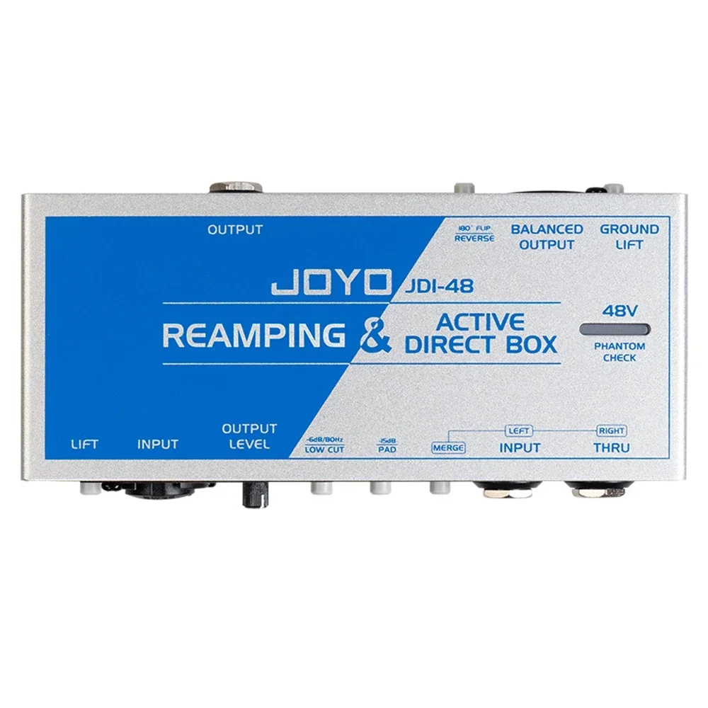 JOYO JDI-48 Multi Effect Guitar Pedal Reamp & DI Function Stereo Mix Direct Box for Live Performance Recording Signal Switching