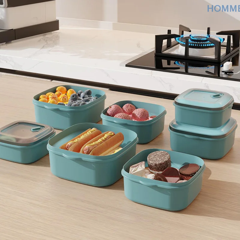 

Square Food Storage Containers With Lid Fridge Meat Vegetable Fresh-Keeping Organizer Box For Kitchen Storage