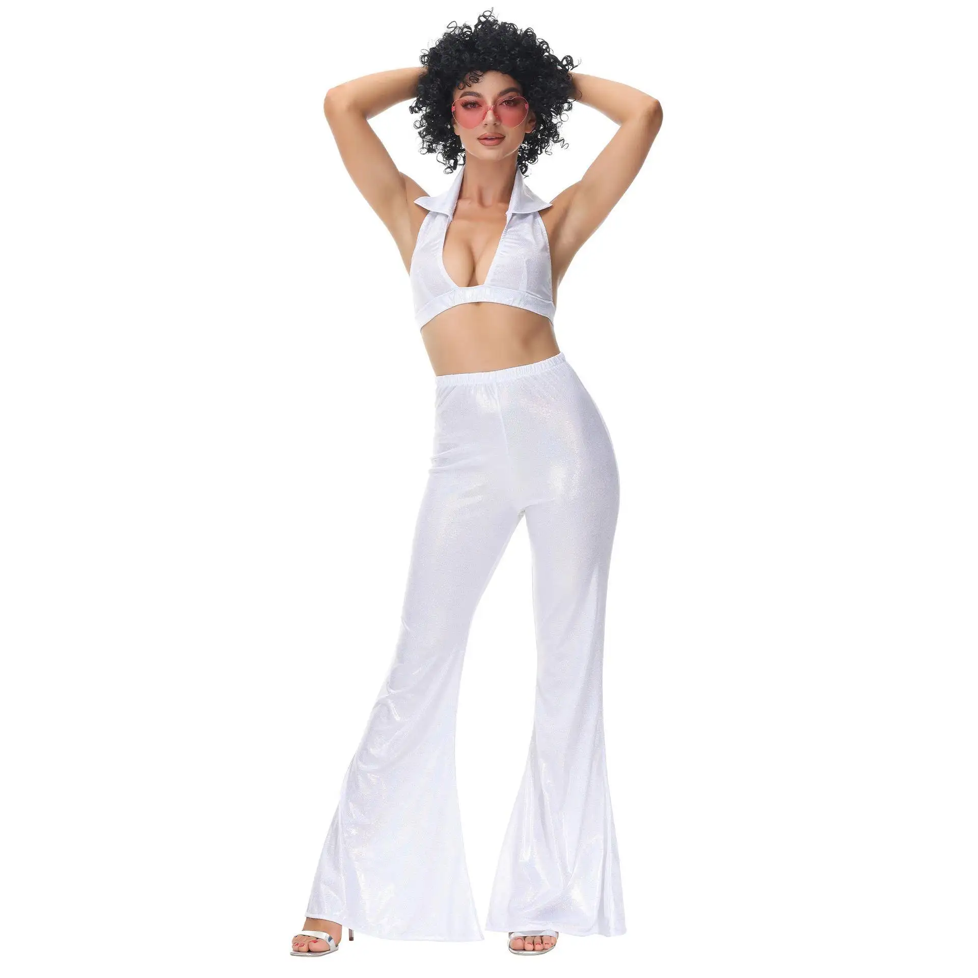 زي تنكري للبالغين لعيد الهالوين بتصميم راقص ديسكو قديم، ملابس أداء للحانات والنوادي الليلية، زي مسرحي، ملابس صينية تقليدية