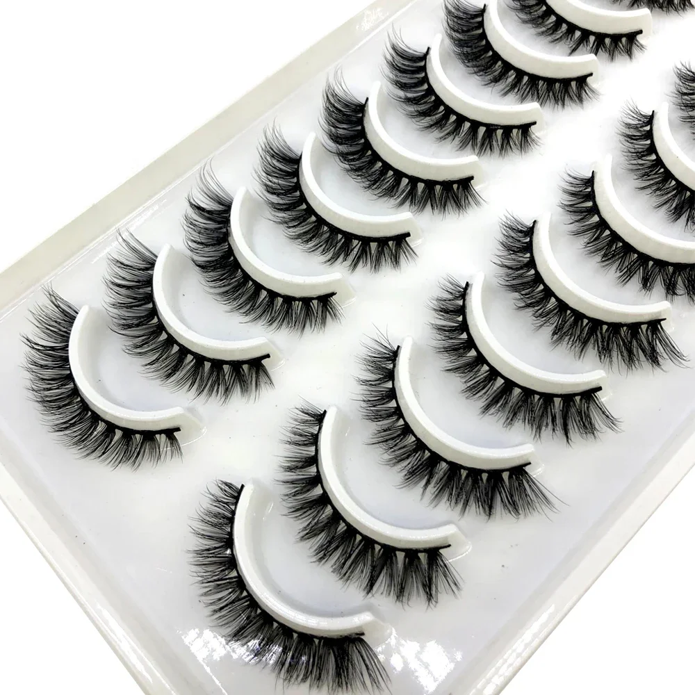 جديد 5/10 أزواج ثلاثية الأبعاد رموش بالمنك الصناعية الطبيعية سميكة قصيرة الرموش الصناعية دراماتيكية رموش اصطناعية ماكياج رمش تمديد maquiagem