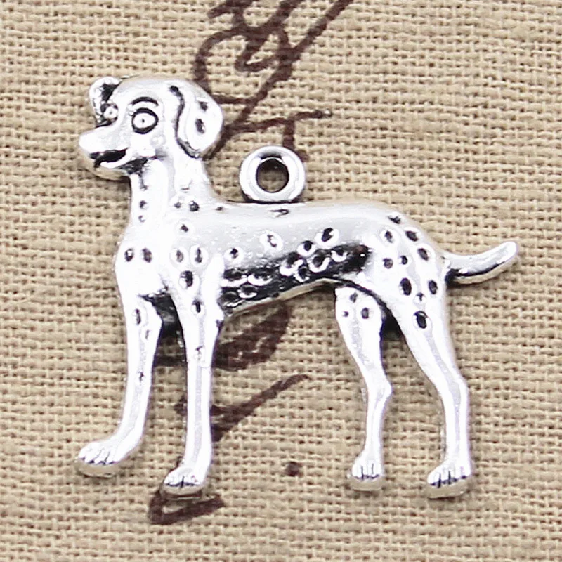 6pcs Charms Spotted Dog Dalmatian 30x29mm Antique Silver Color Pendants Making DIY Handmade Tibetan Finding Jewelry