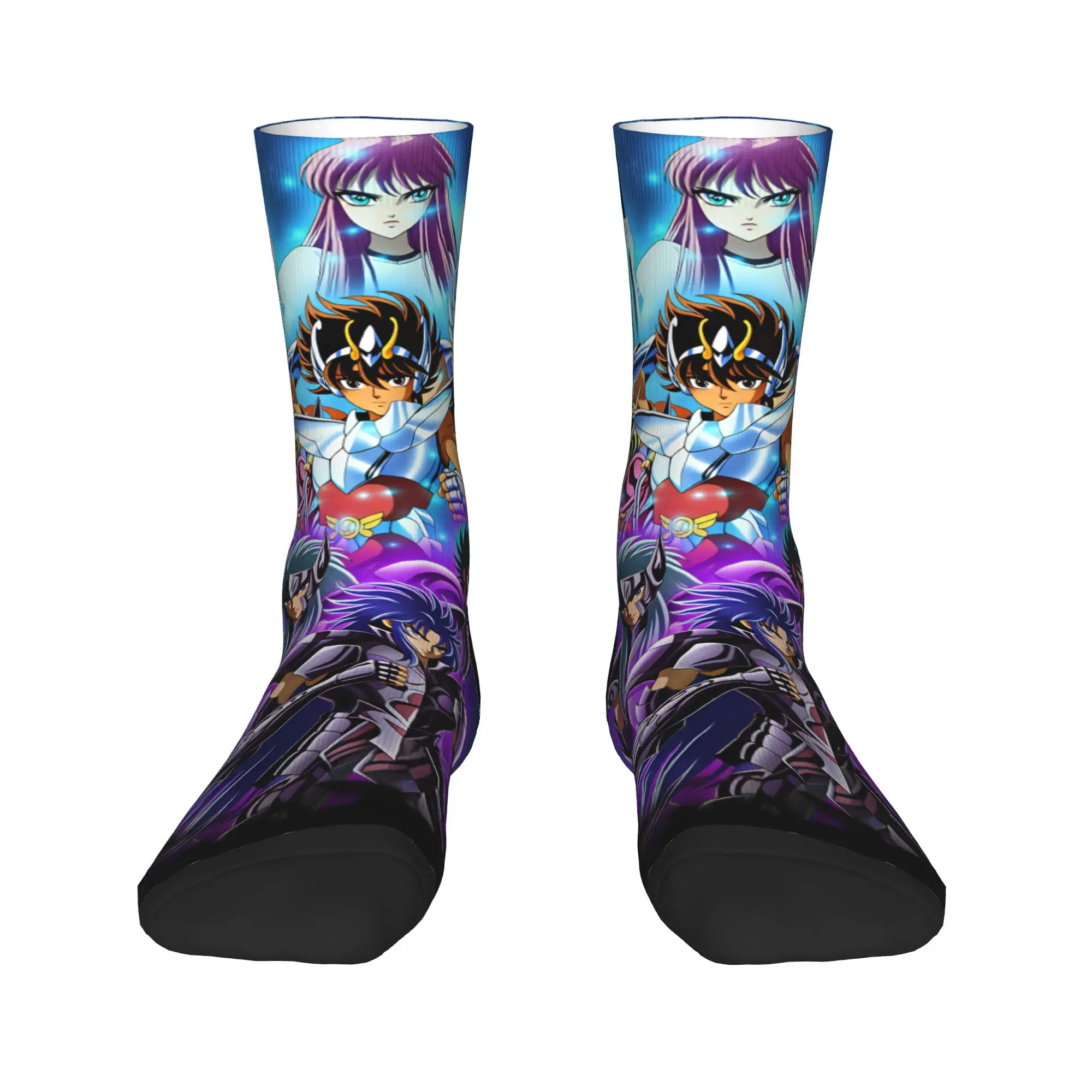 Saints Seiyas Gold Saints Stockings  Vintage Socks Couple Soft Socks Autumn Outdoor Sports Pattern Non Slip Socks Birthday Gift