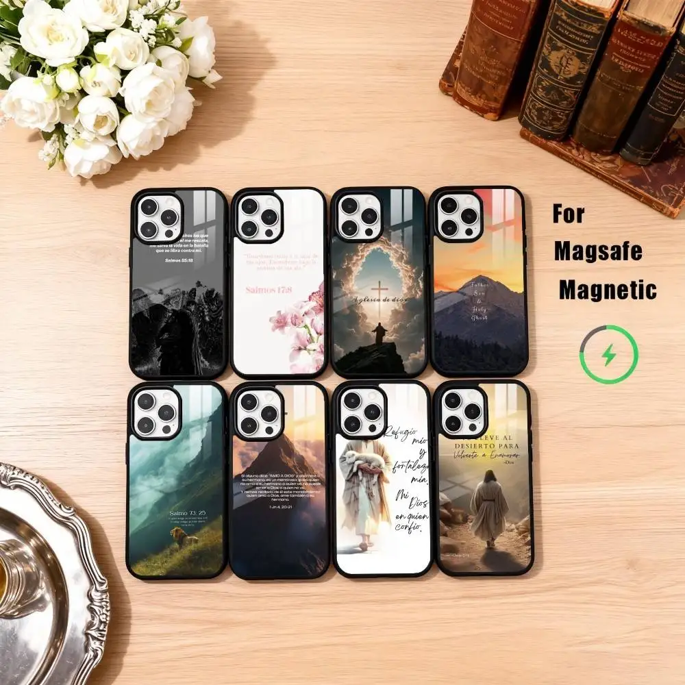 

Jesus Bible Verse Spanish Phone Case For iPhone17,16,15,14,13,12,11 Plus,Pro Max Magnetic For Magsafe Wireless Charging