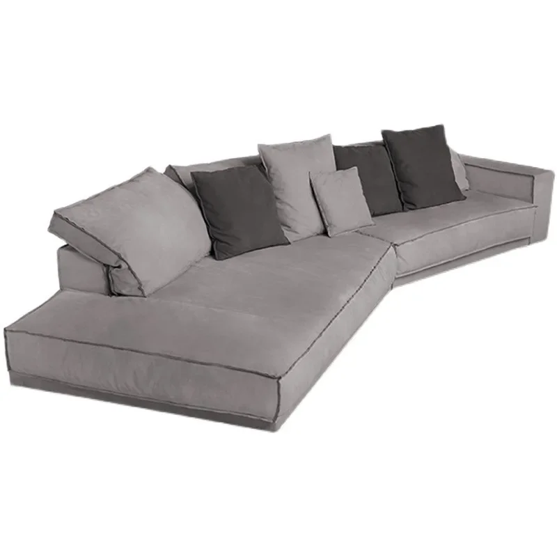 

Italian light luxury minimalist large special-shaped sofa, down three-proof technology cloth sofa corner