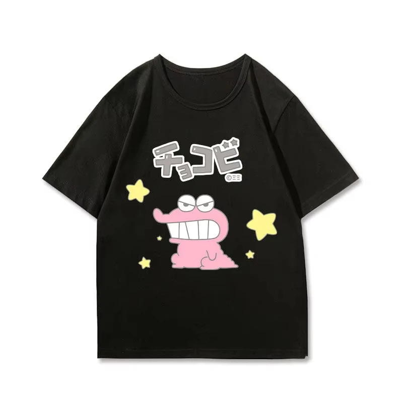 TOPTOY Licensed Crayon Shin Chan Chocobi Dinosaur Graphic T Shirt Unisex Cute Cartoon Short Sleeve Casual Summer Tee