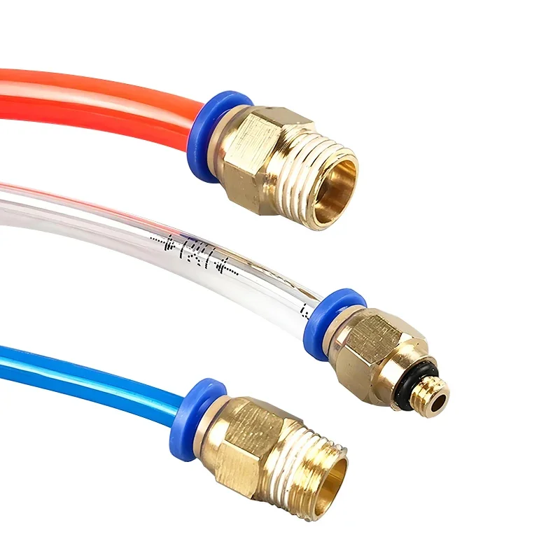 5Pcs PC 4mm/6mm/8mm/10mm/12mm M5 Thread Hose Fittings Pipe Quick Connectors PC Pneumatic Air Connector Fitting