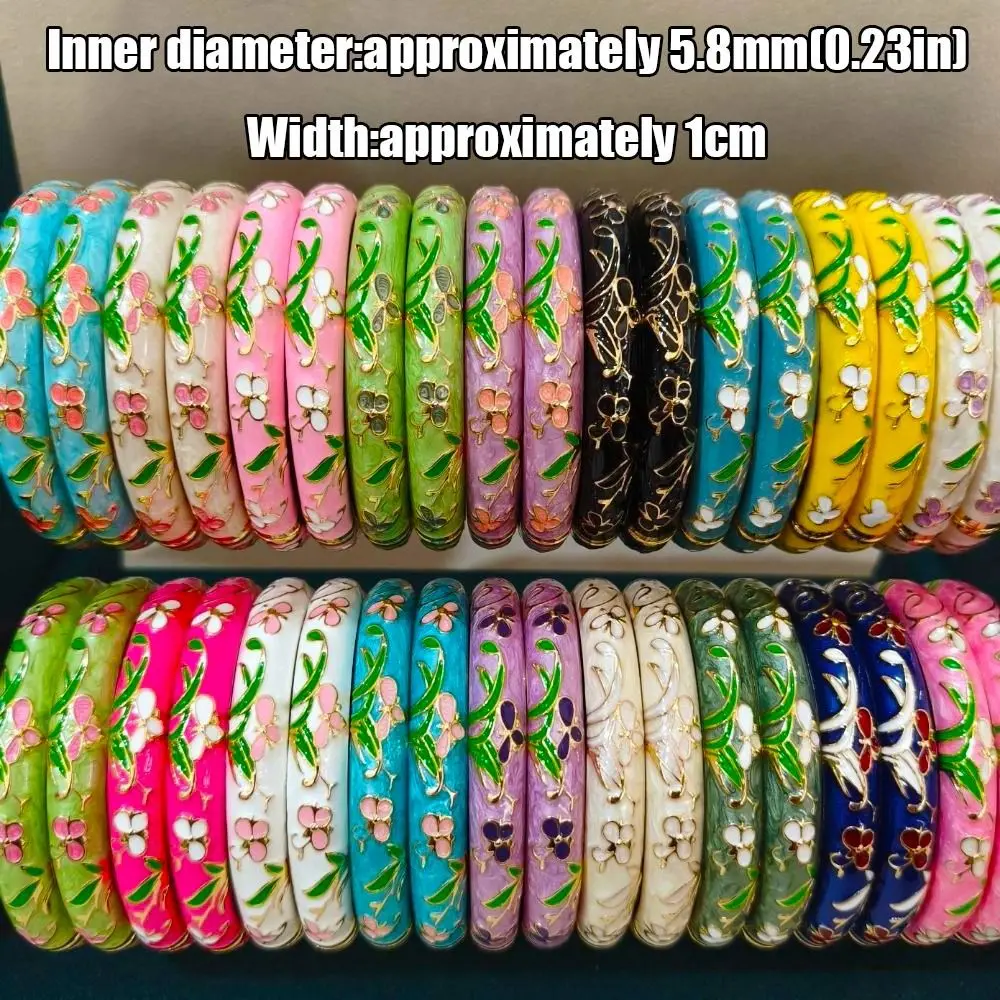Bohemian 1cm Enamel Bracelet Traditional Chinese Bohemian Cloisonne Bracelet Classic Ethnic Women's Hand Bracele Jewelry Gifts