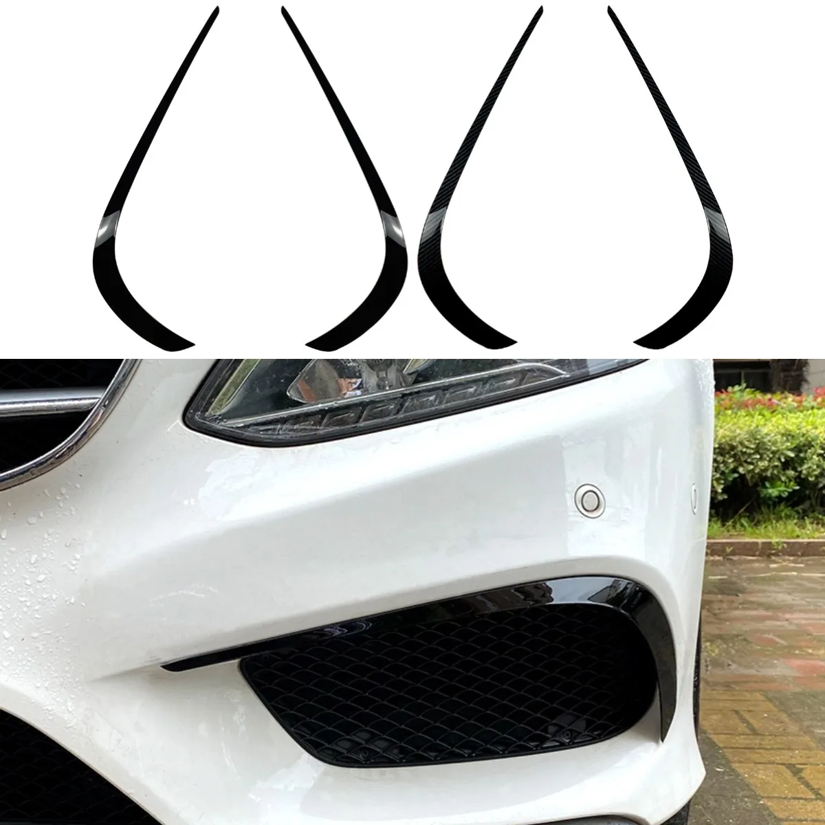 For Mercedes Benz E-Class W212 Facelift 2013-2015 Body Kit Wind Knife Spoiler Tuning Air Blade Car Accessories view 2