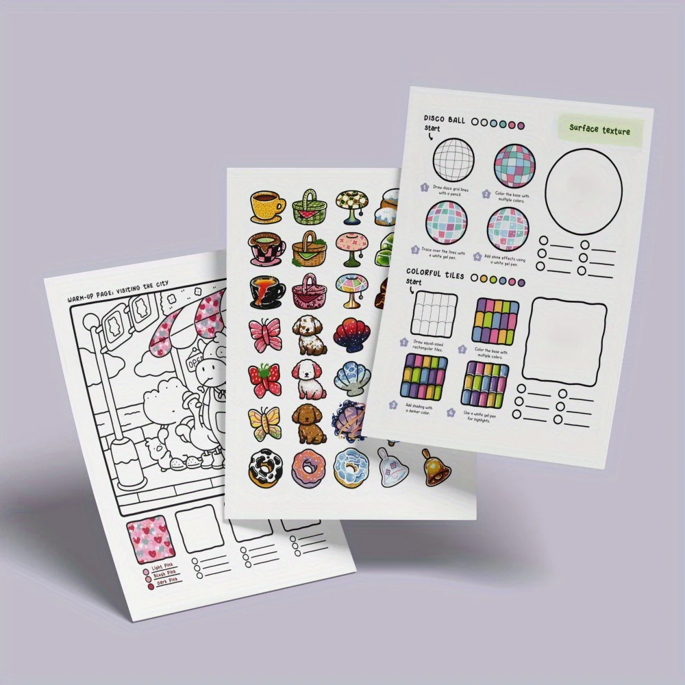 How to draw easy patterns，guide detailed steps for students to draw cartoon patterns，coloring book，notes image 3