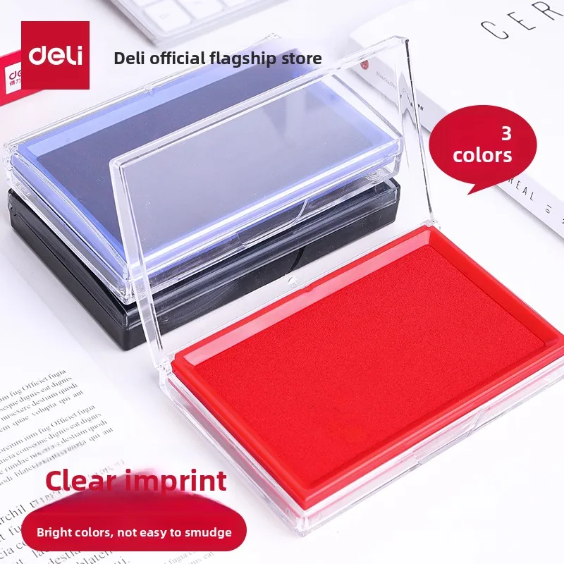 Bright Red Quick Drying Ink Pad Large Size Instant Drying Oil Based Ink Pad For Finance Accounting Office Blue Black Stamp