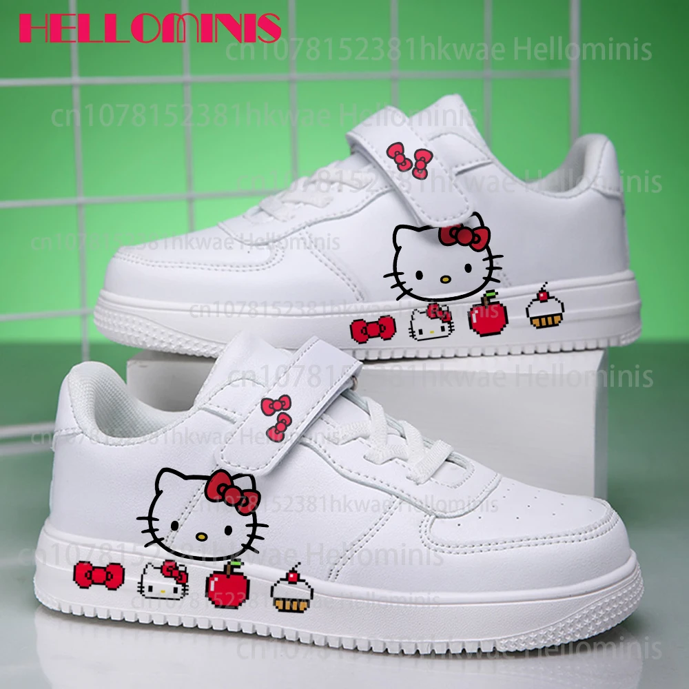 Hello Kitty-Chaussures de basket-ball décontractées pour filles, baskets de course pour enfants, chaussures de sport à la mode pour étudiants