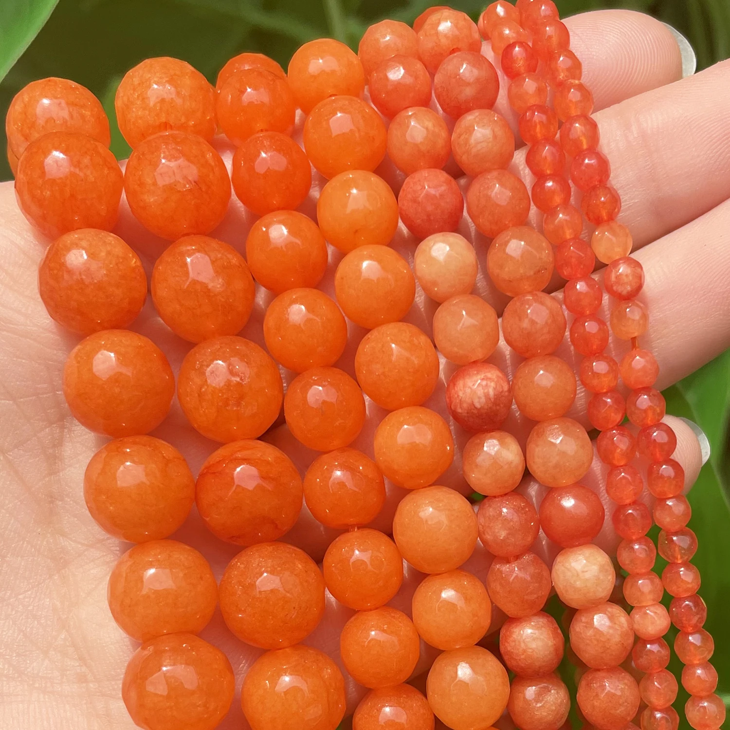 Natural Stone Beads Faceted Orange Chalcedony Loose Spacer Beads For Jewelry Making 4/6/8/10/12mm DIY Handmade Bracelets 15\'\'