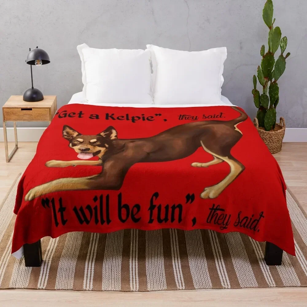 

Get a Kelpie - it will be fun! Throw Blanket Flannels For Sofa Thin Soft Soft Plush Plaid Blankets