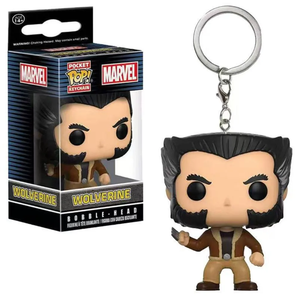Llavero con Figura Funko POP de Wolverine de Marvel, Mini Juguete, Accesorio de Anime, Regalo Coleccionable para Fans y Niños