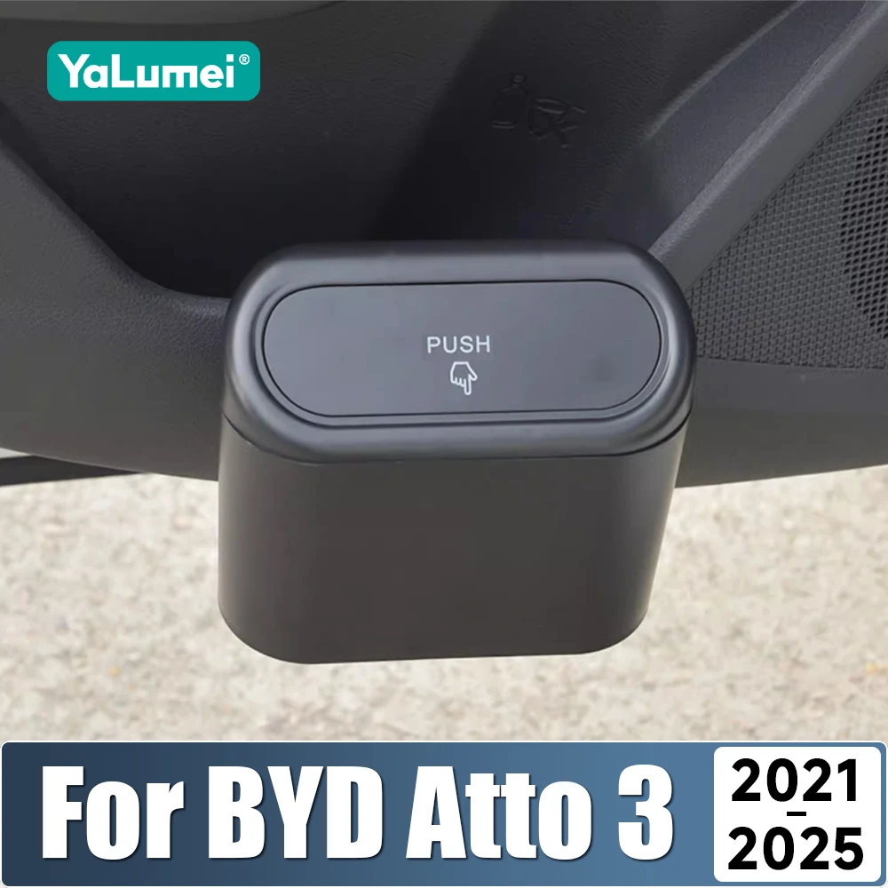 Für BYD Atto 3 Yuan Plus 2021 2022 2023 2024 2025 EV Universal Tragbare Auto Rund Mülleimer Müll Tasche Kleinigkeiten bin Abdeckung