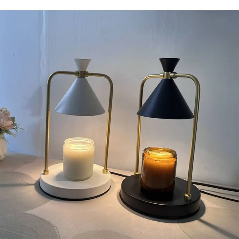 

Easy To Use Vintage Candle Warmer Lamp Timer with 2 Bulbs Candle Holders Dimmable INS Waxing Burner Gifts