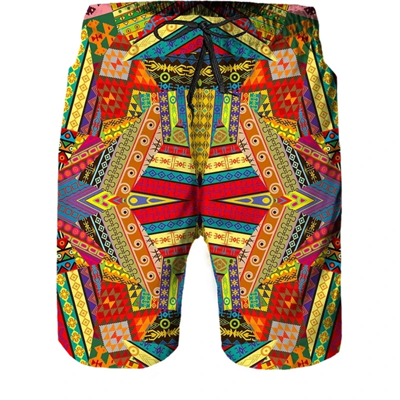 

Пляжные шорты в африканском стиле с 3D принтом, брюки для мужчин, летние шорты для серфинга, повседневные винтажные плавки, крутые быстросохнущие шорты