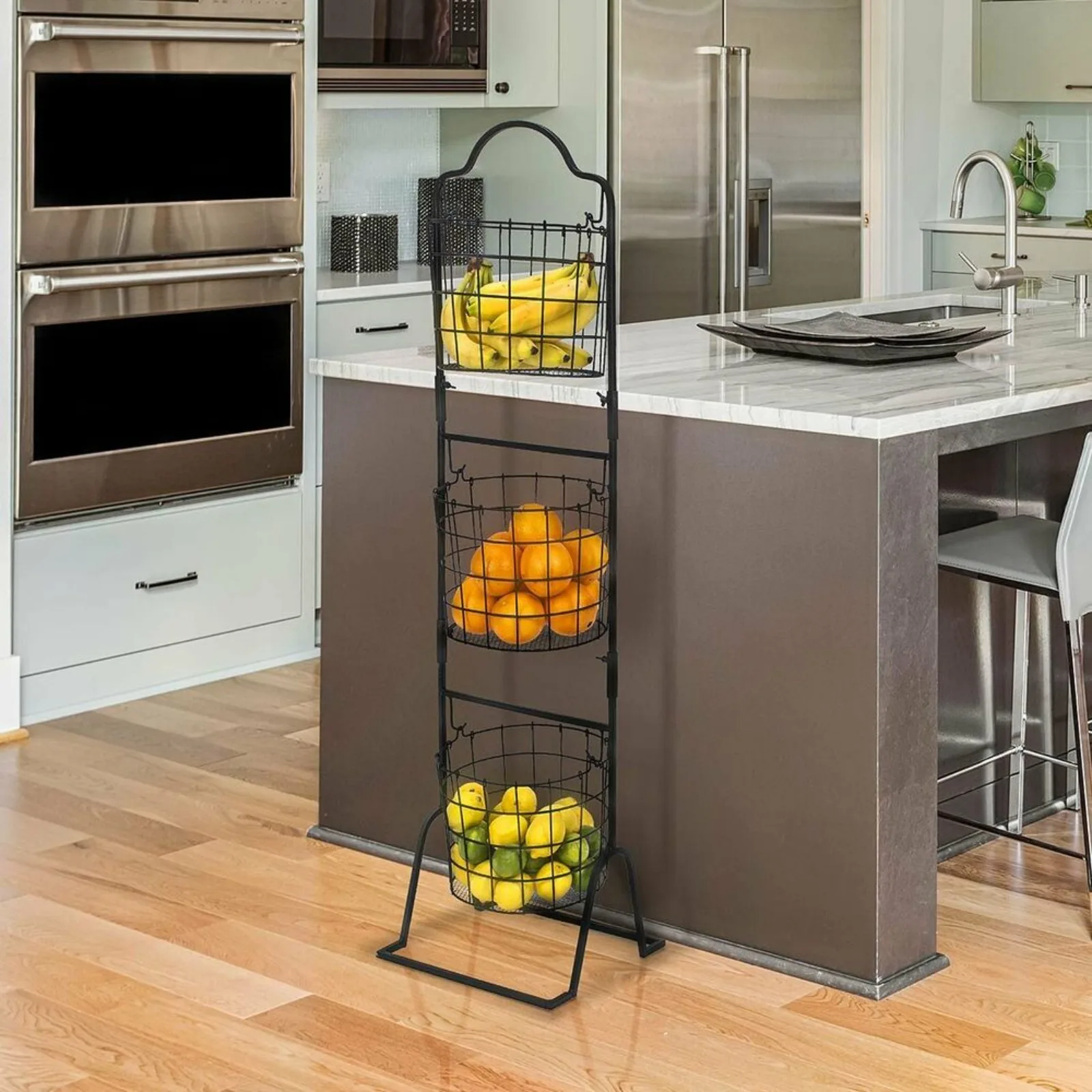 

US 3-Tier Wire Market Basket Stand for Fruit, Vegetables, Toiletries,...