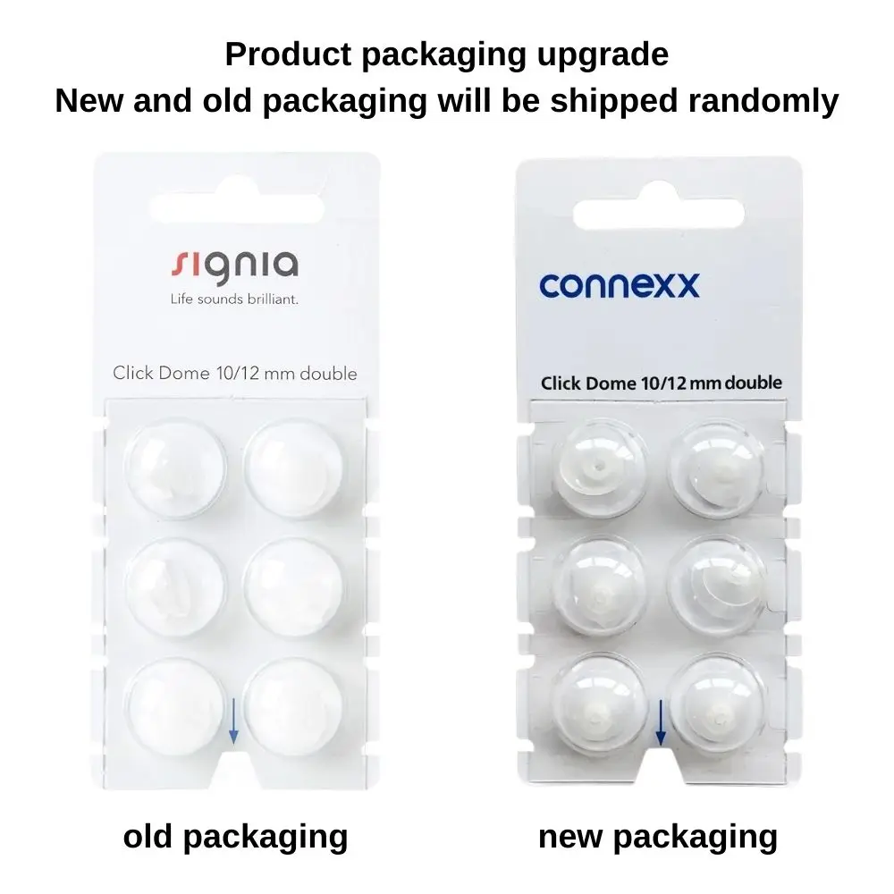

6Pieces Signia Click Connexx Sleeve Original Silicone Ear domes double closed for Signia Rexton CIC ITC and RIC Model Hering Aid