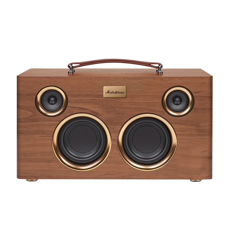 ME08-0MIC Wooden Blue-tooth V5.4 Speaker 120W High Power, Portable Karaoke Speaker with 20000mAh Battery, 30Hz-20KHz Frequency