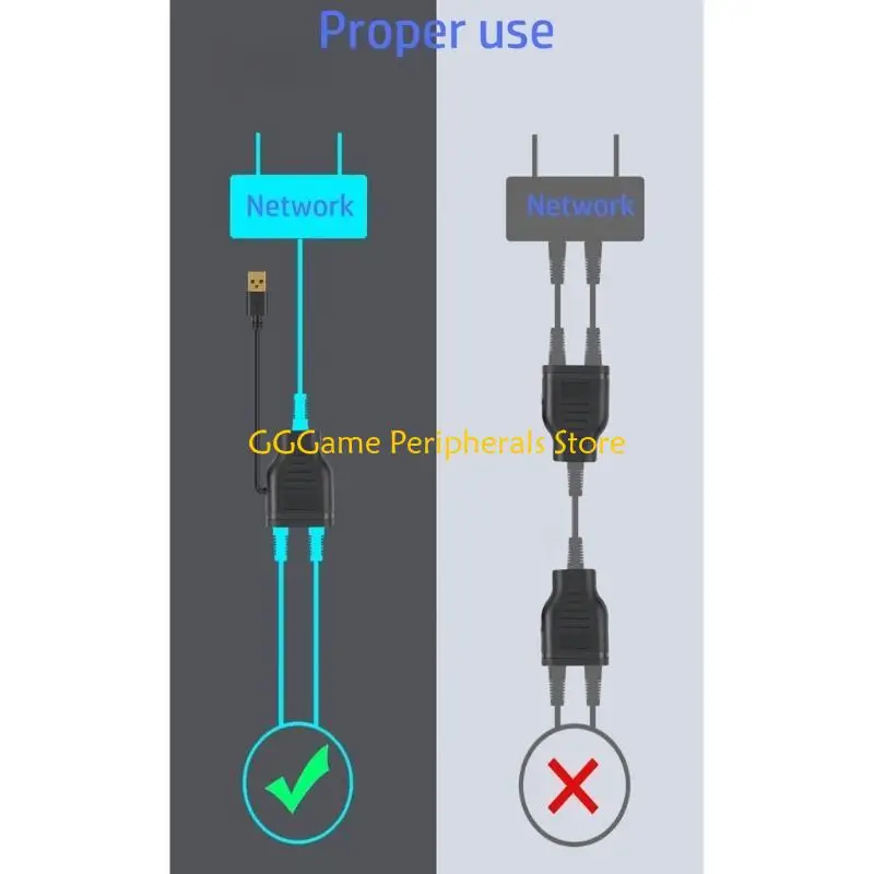 U55B RJ45 الفاصل 1 إلى 2 طريقة RJ45 أنثى الفاصل LAN موصل شبكة إيثرنت #3