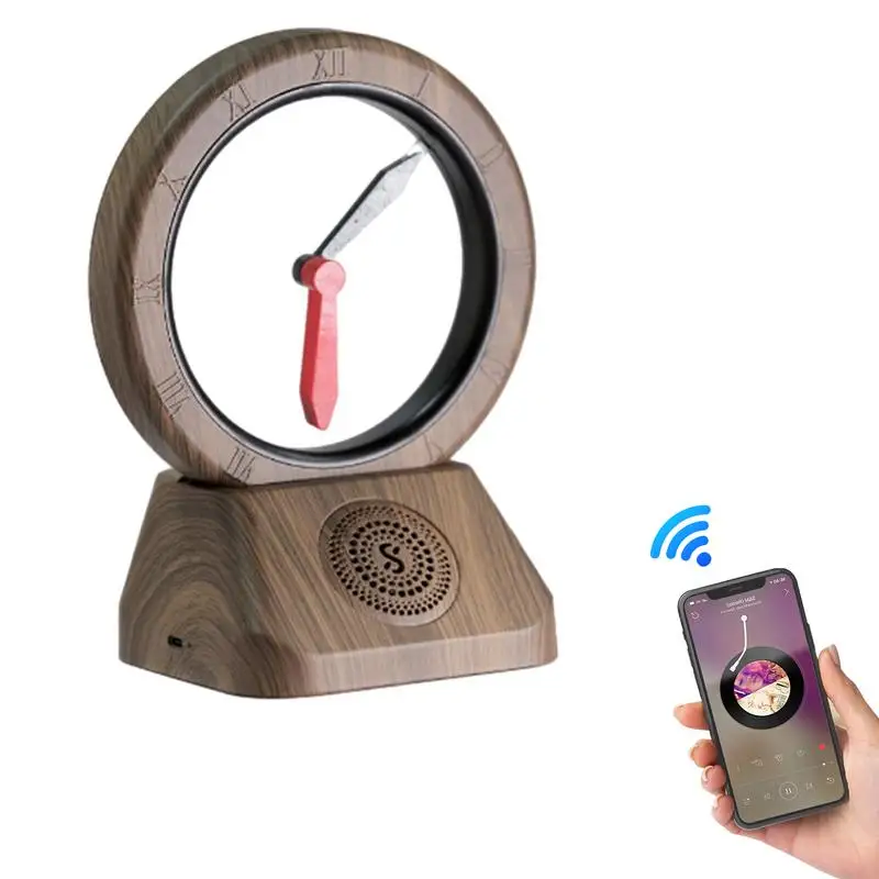 

Alarm Clock Speaker Vintage Alarm Clocks For Bedrooms Suspended Time-space Gate Hour Hand Reverse Alarm Clock Desk Ornament