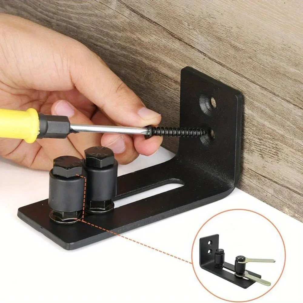 1Set Smoothly Sliding Barn Door Bottom Guide Adjustable Floor Guide Roller