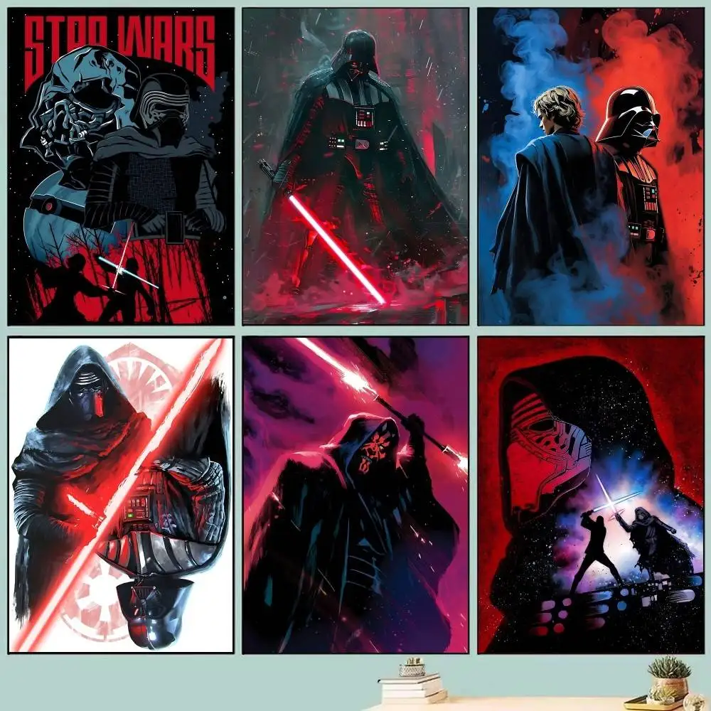 Vintage Movie Darth V-Vaders Y-Yodas Posters Self Adhesive Waterproof Ideal For Living Room Bedroom Bar Decoration