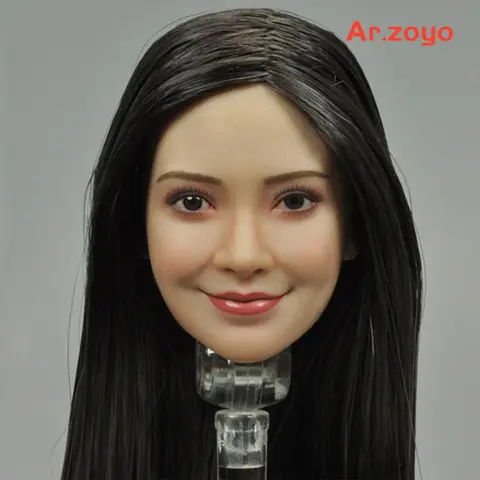 1/6 kvinnlig Angelababy huvudskulptur FX10 svart långt hår huvudsnideri modell passar 12'' soldat actionfigur kropp 10 best sales 1 6 kvinnligt huvudskulptur - №10