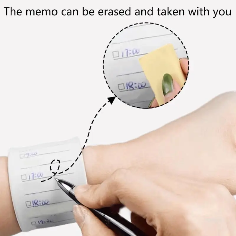 Wrist Reminders with Erasable Note Space for Memos, Top Priorities, Schedules