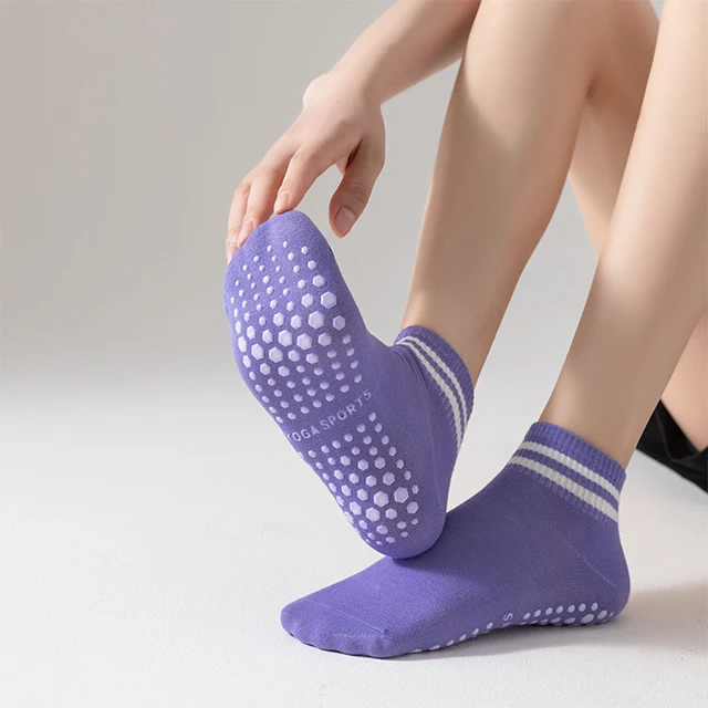 1/3 Paar Mädchen-Yoga-Socken, Professionelle Damen-Indoor-Fitness-Trampolin-Tanzsocken, für Sprungübungen, Rutschfeste Sportsocken – Detail 9
