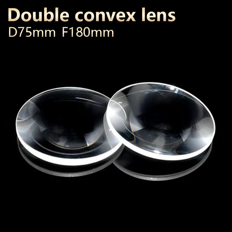 Double convex lenses magnifier Physical optics lens eyepiece telescope DIY projector Optical experiment D75mm F180mm