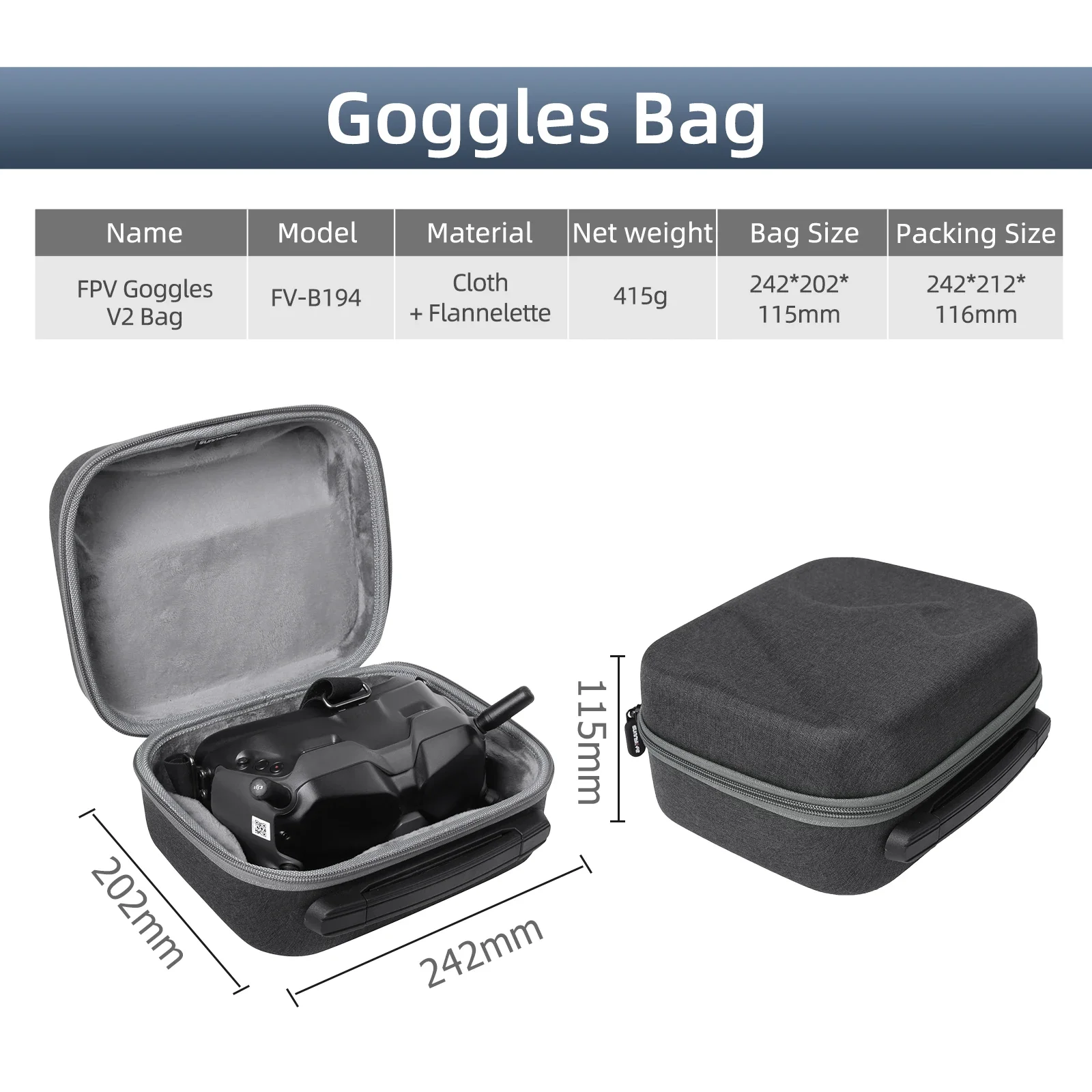 Portable Carrying Case Handbags Handheld Protective Case RC Drone Accessories Storage Carrying Bags for DJI Avata FPV Goggles V2