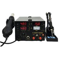 Saike 909D Soldering Iron 220V 110V Hot Air Gun Station+Soldering iron+DC Power supply 3in1 electric rework station Adjustable