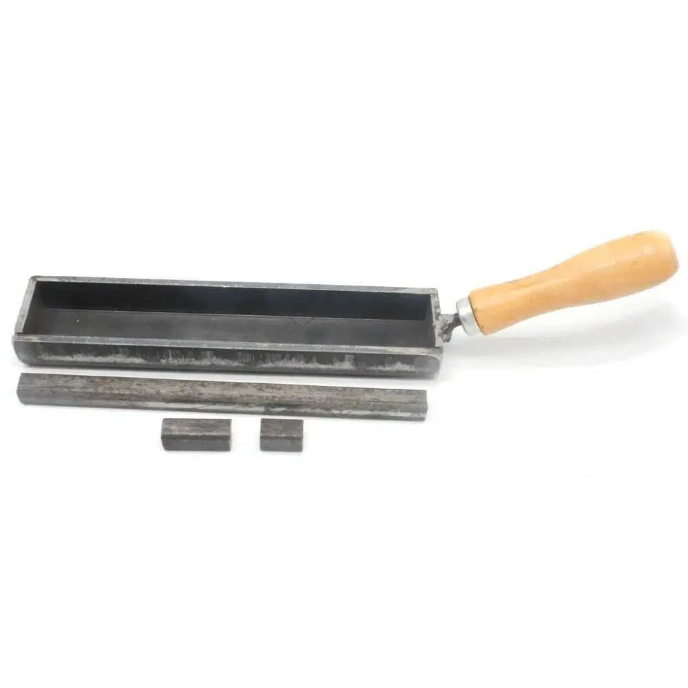Metal Ingot Mold with Wooden Handle Adjustable Gold Silver Molding Groove Jewelry Casting Tools