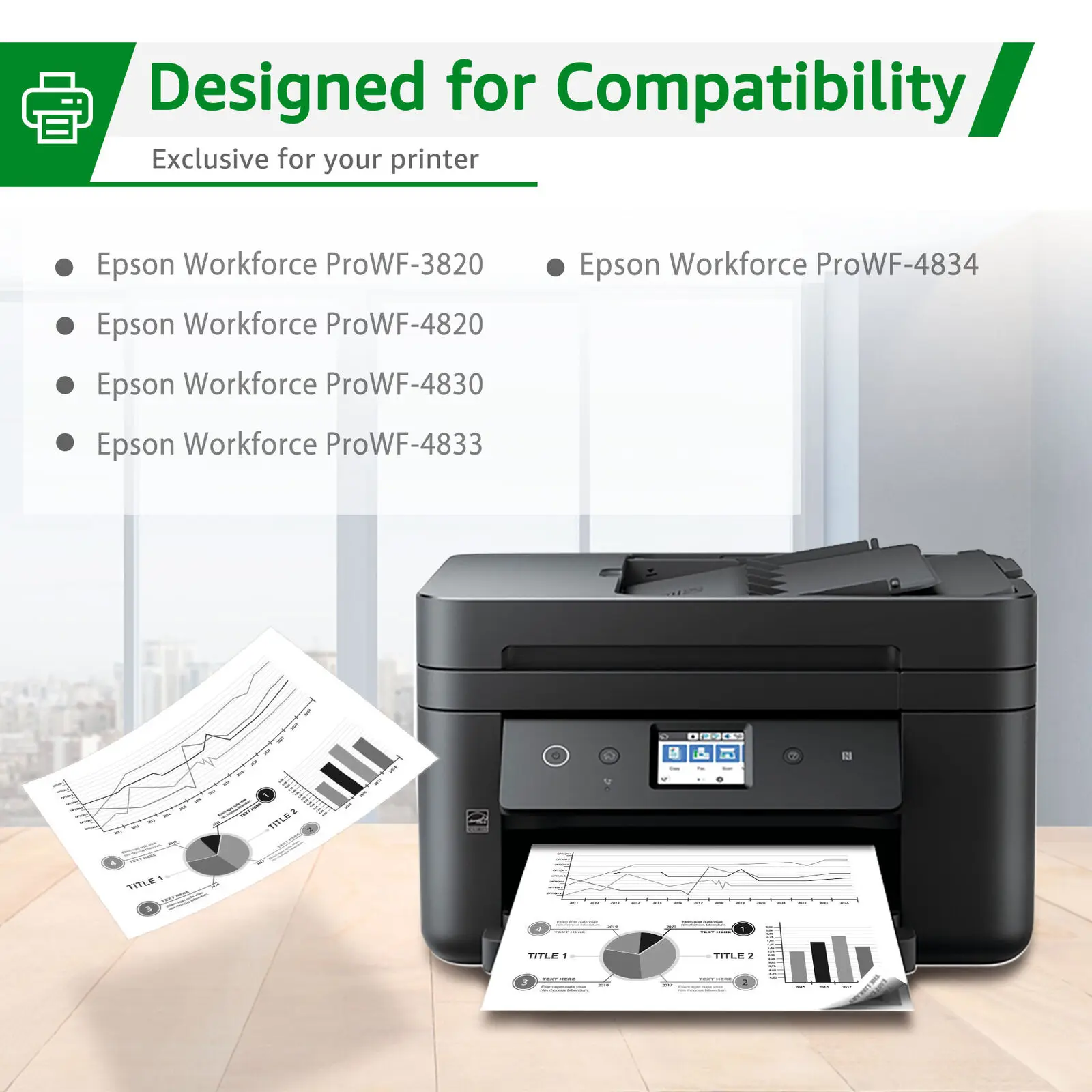 2-Pack 822XL T882 XL ตลับหมึก Epson WorkForce Pro WF-3820 WF-4834