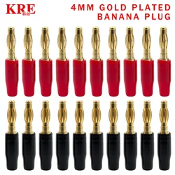 20PCS 4mm Banana Plug Connectors Gold-plated Copper Pin  for Speaker Wire/Electrical DIY Multimeter Test