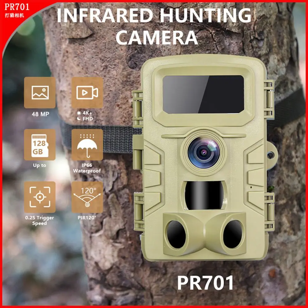 Outdoor 48MP 1080P Hunting Wild Trail Camera Photo Traps 0.2s Trigger Time Camera Trap Wild  Scouting Surveillance Cameras